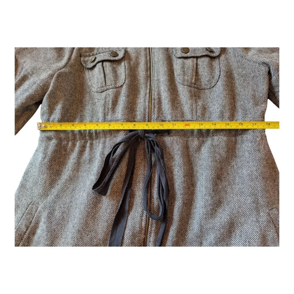 Ivy Jane | Lightweight Hooded Jacket | Heather Grey/Herringbone | Size XL - Picture 9 of 11